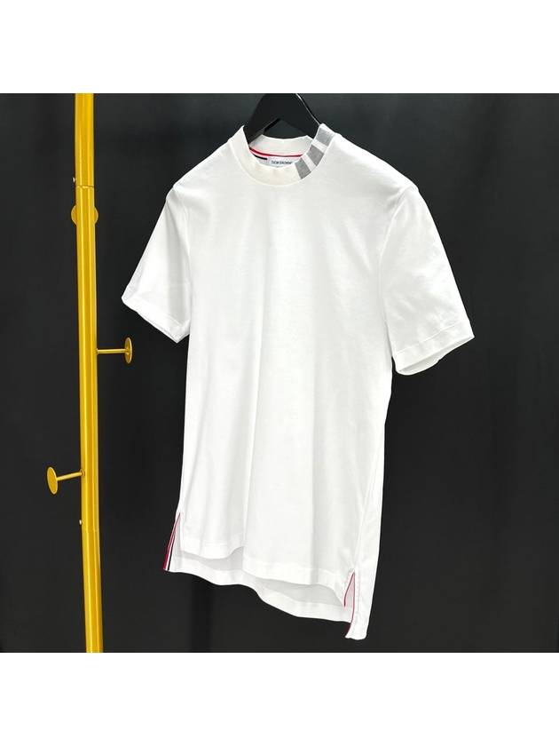 Diagonal short sleeve t shirt white size 1 MJS127A - THOM BROWNE - BALAAN 3