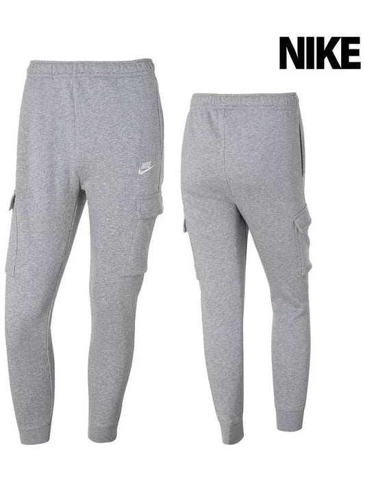 NSW Club Fleece Cargo Track Pants Grey - NIKE - BALAAN 2