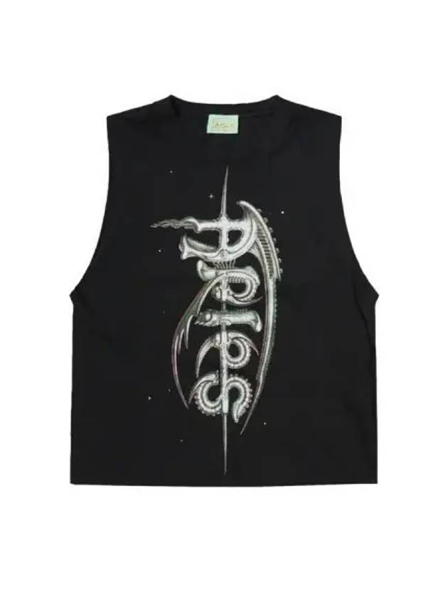 Aries Aged Giger Muscle Vest Black - ARIES - BALAAN 1