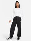 Club Fleece Mid-Rise Oversized Track Pants Black - NIKE - BALAAN 9