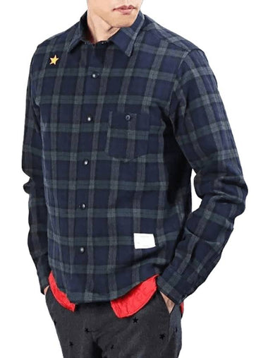 Check pocket long sleeve shirt blue - THE EDITOR - BALAAN 1