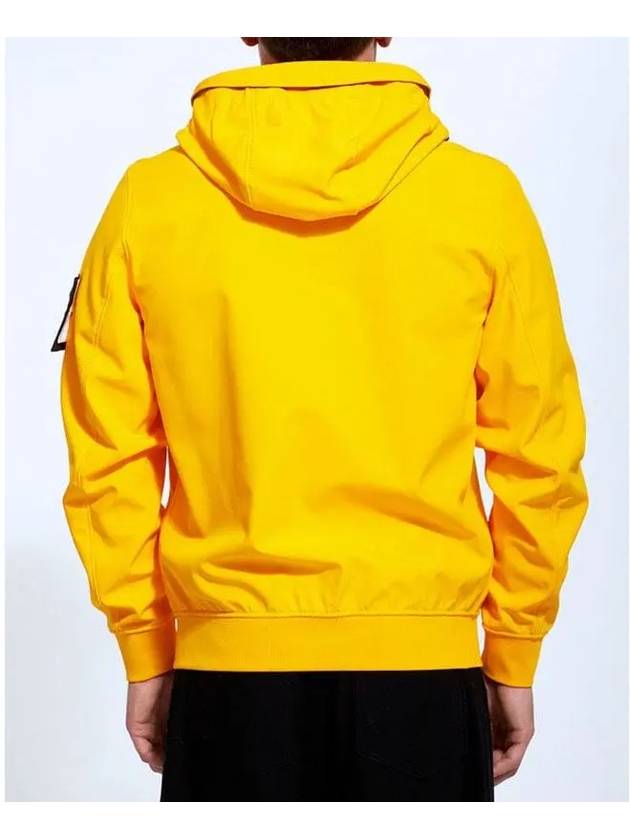 Men's Wappen Patch Softshell Zip Up Hoodie Yellow - STONE ISLAND - BALAAN 5