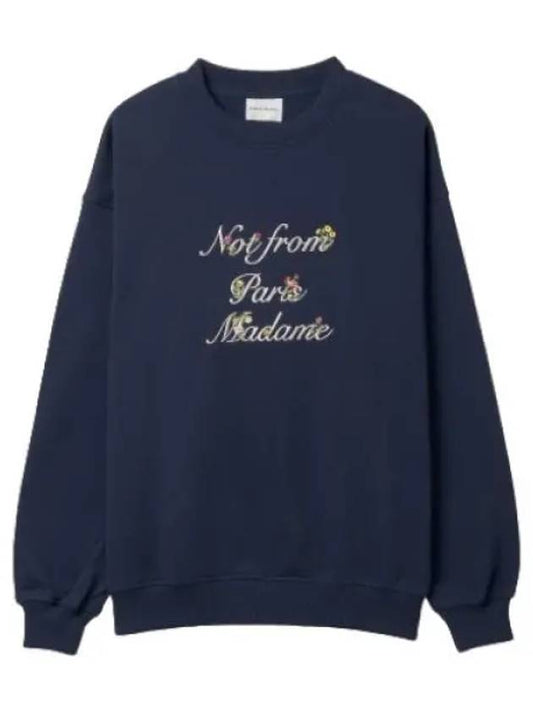 Drold Monsieur Le S Slogan A Fleur Navy T shirt Sweatshirt - DROLE DE MONSIEUR - BALAAN 1