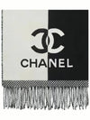 CC logo two tone double sided muffler scarf women men unisex black - CHANEL - BALAAN 10