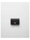 Small Saffiano Leather Half Wallet Black - PRADA - BALAAN 2