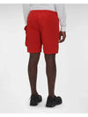 Men's Lens Wappen Chrome Beach Shorts Red - CP COMPANY - BALAAN 6