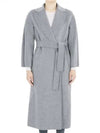 Women's Esturian Virgin Wool Single Coat Grey - MAX MARA - BALAAN 2