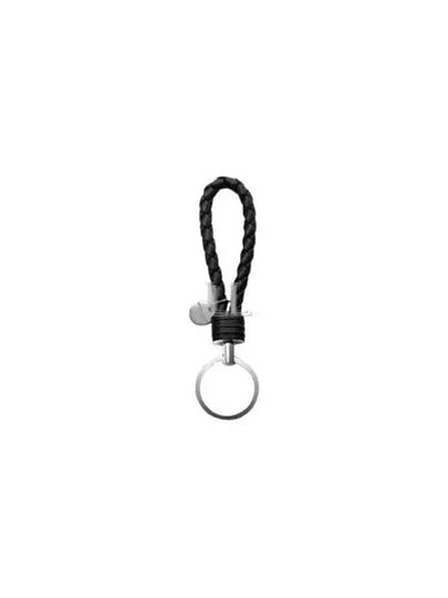 Intrecciato Leather Key Holder Black - BOTTEGA VENETA - BALAAN 2