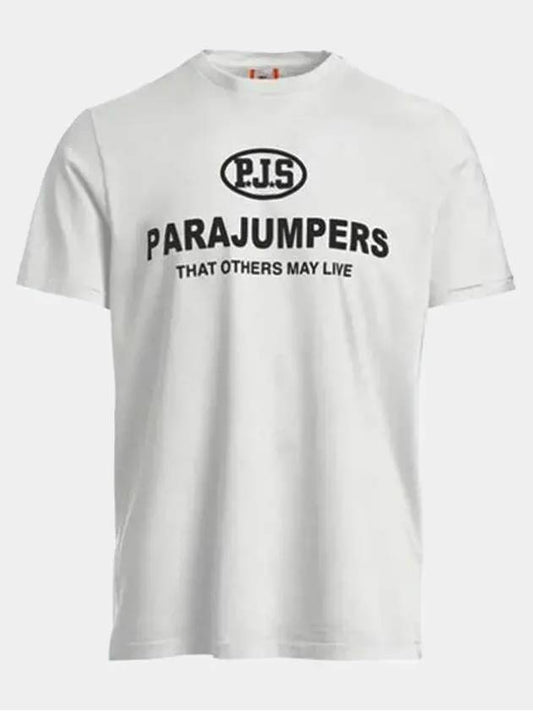 Men's Logo Printing Round Ivory Short Sleeve PMTEE BT04 505 - PARAJUMPERS - BALAAN 1