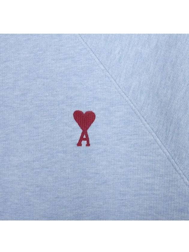 Cotton Heart Logo Sweatshirt Blue - AMI - BALAAN 3