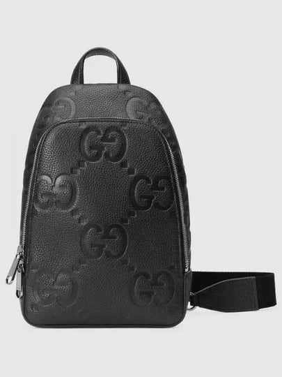 Jumbo GG Leather Cross Bag Black - GUCCI - BALAAN 2