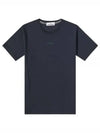 Small Logo Print Short Sleeve T-Shirt Navy - STONE ISLAND - BALAAN 2