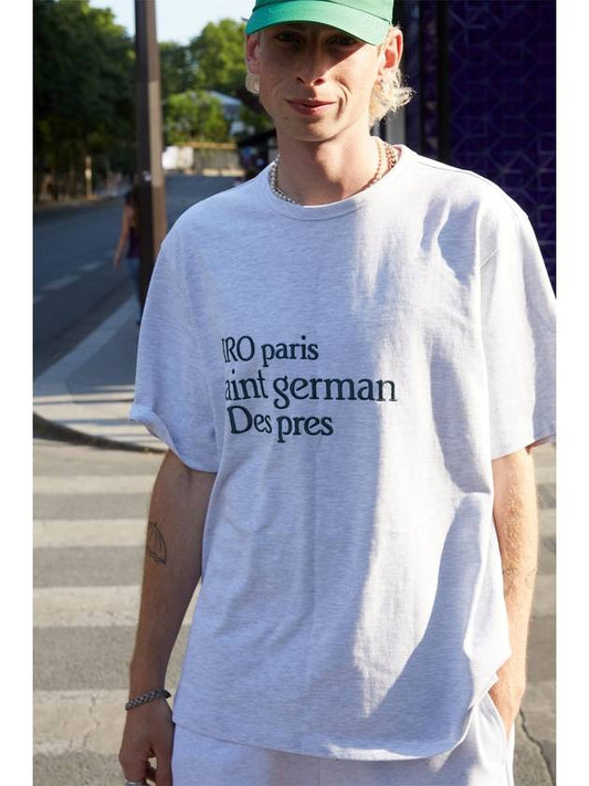 Melange white Saint GerMAN typo embroidery short sleeve t shirt - IRO - BALAAN 1