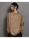 Luna Washed Flogo Long Sleeve T-Shirt Beige - FFEFF STUDIO - BALAAN 2