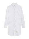 Women's Hidden Oxford Shirt Long Dress White - THOM BROWNE - BALAAN 2