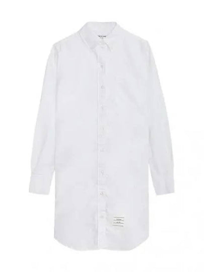 Women's Hidden Oxford Shirt Long Dress White - THOM BROWNE - BALAAN 2