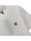 Pisato Effect Logo Patch Short Sleeve T-Shirt White - STONE ISLAND - BALAAN 4