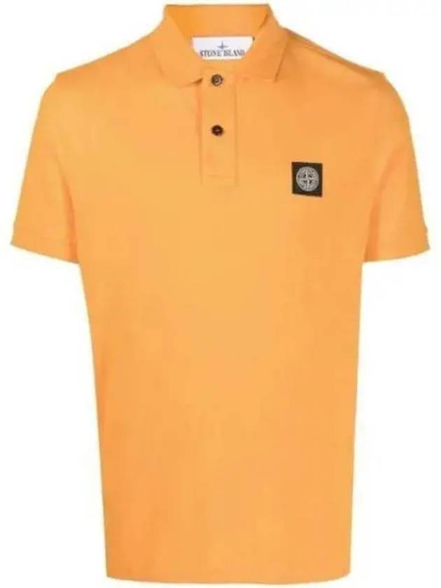 Men's Logo Patch Cotton Polo Shirt Orange - STONE ISLAND - BALAAN 2