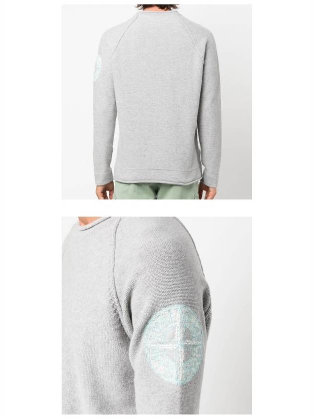 7715534A4 V0M64 Logo embroidery crew neck knit gray men’s knit TTA - STONE ISLAND - BALAAN 6