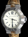 Men s Bvlgari LCV29S 30MM Steel Quartz Diagono Leather Band Watch gt Gangbuk used luxury goods - BVLGARI - BALAAN 2