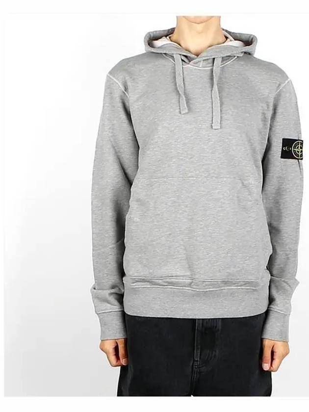 Cotton Fleece Garment Dyed Hoodie Grey - STONE ISLAND - BALAAN 3