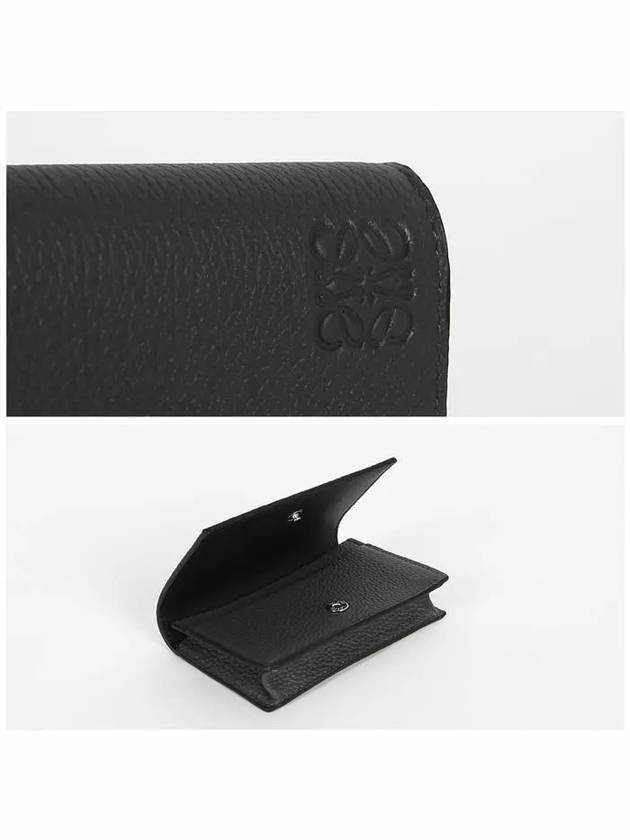 Logo Soft Grained Calfskin Card Wallet Anthracite - LOEWE - BALAAN 5