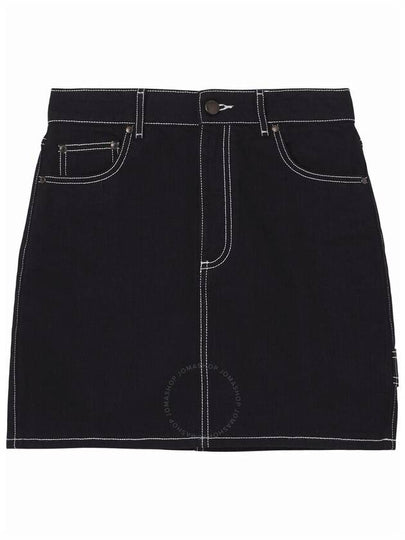 Denim zipper button mini high waist H-line skirt black - BURBERRY - BALAAN 2