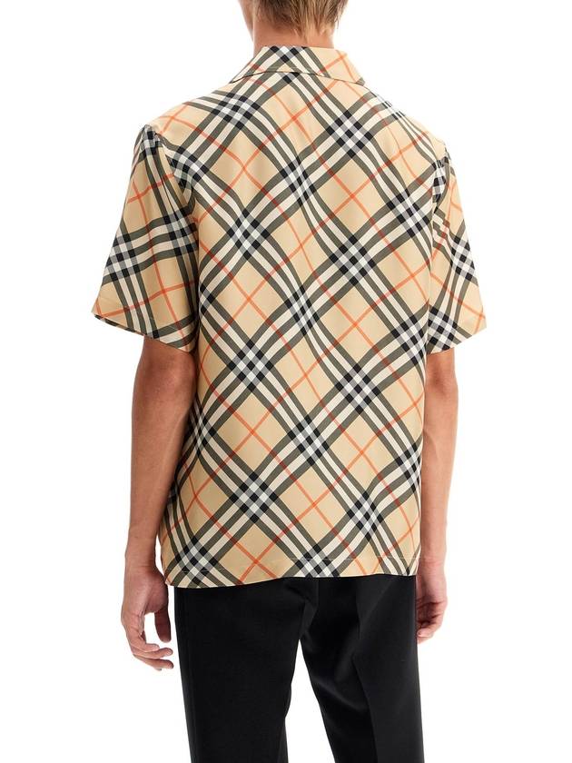 Check Oversized Silk Short Sleeve Shirt Sand - BURBERRY - BALAAN 4