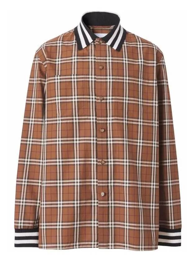 Collar Check Long Sleeve Shirt Brown - BURBERRY - BALAAN 2