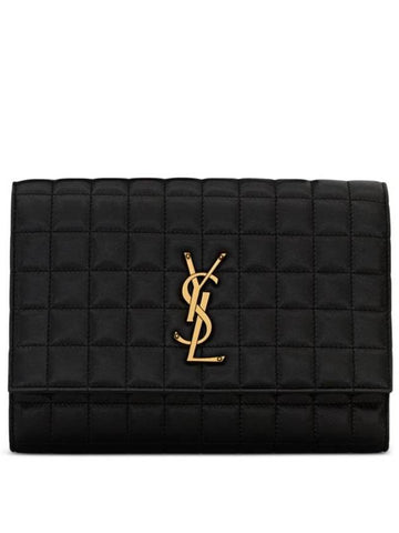 Cassandre Quilted Clutch Bag Black - SAINT LAURENT - BALAAN 1