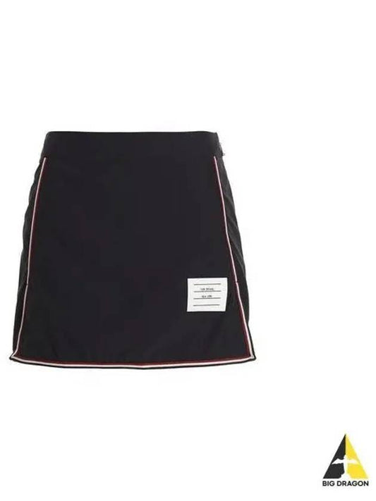 Women's Military Ripstop Framing Mini A-Line Skirt Navy - THOM BROWNE - BALAAN
