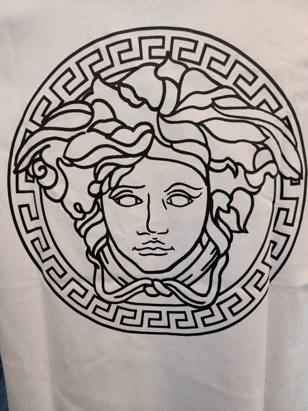 Logo Print Short Sleeve T-Shirt White - VERSACE - BALAAN 9