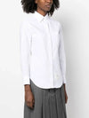 Women's Hidden Three Stripes Oxford Classic Shirt White - THOM BROWNE - BALAAN 3