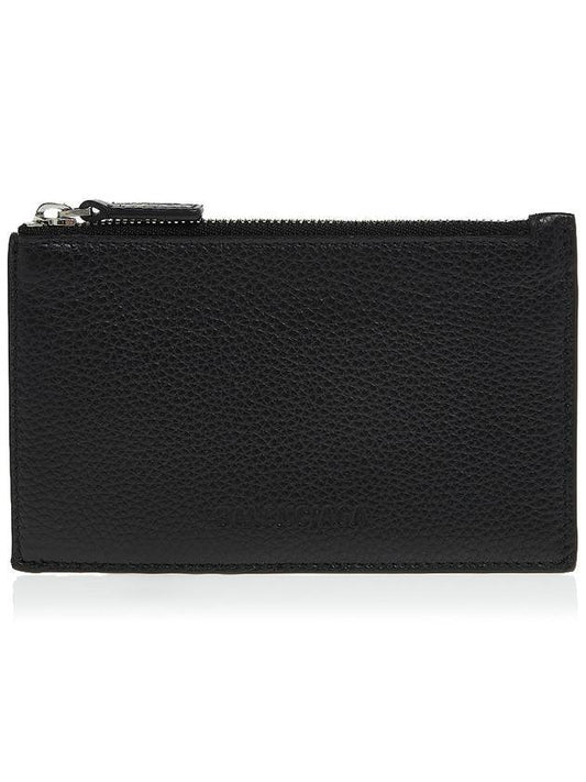 Zipper Leather Card Wallet Black - BALENCIAGA - BALAAN 1