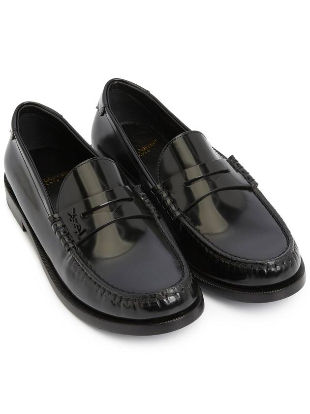 Women's Monogram Le Penny Loafer Black - SAINT LAURENT - BALAAN 4