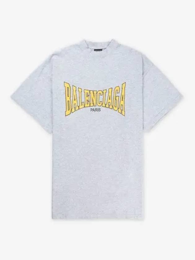 Logo Print Short Sleeve T-Shirt Grey - BALENCIAGA - BALAAN 2