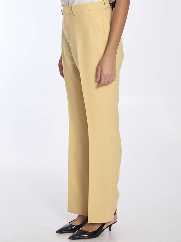 Light wool crepe straight pants cream - GUCCI - BALAAN 3