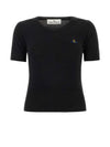 ORB Logo Short Sleeve Knit Top Black - VIVIENNE WESTWOOD - BALAAN 1