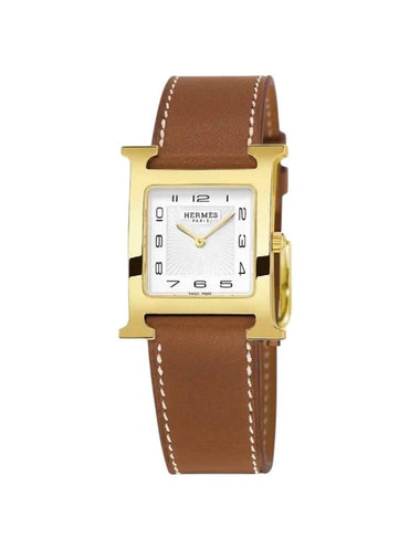 Heure 30mm Medium Model Watch Brown - HERMES - BALAAN 1