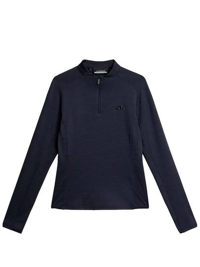 Steffi Mid Layer Quarter Zipper Long Sleeve T-Shirt Navy Melange - J.LINDEBERG - BALAAN 2