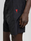 Heart Logo Swim Shorts Black - AMI - BALAAN 5