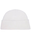 Embroidered Logo Wool Beanie Ivory - AMI - BALAAN 7