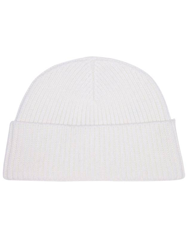 Embroidered Logo Wool Beanie Ivory - AMI - BALAAN 7