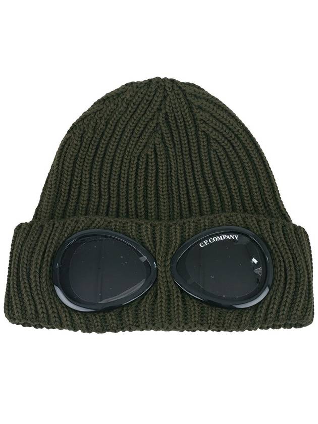 Goggle Detail Ribbed Beanie Green - CP COMPANY - BALAAN 2