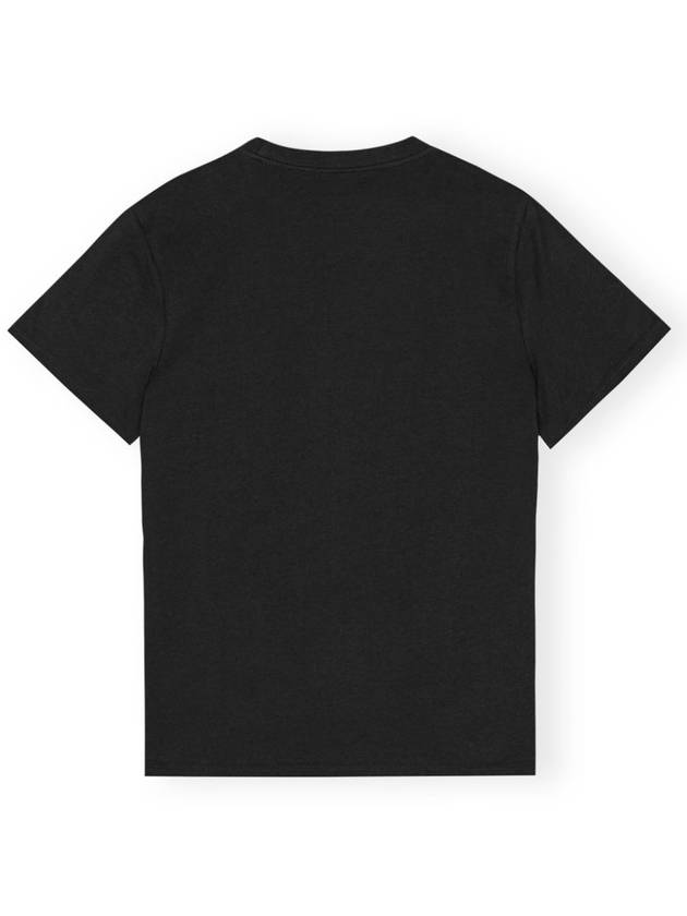 Basic Rose Relax Jersey Short Sleeve T-Shirt Black - GANNI - BALAAN 3