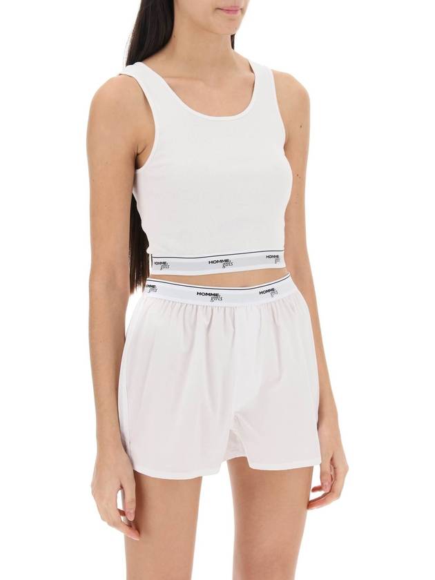 cotton crop top with logo band - HOMMEGIRLS - BALAAN 2