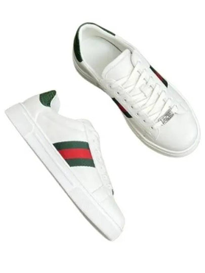 Ace Web Leather Low Top Sneakers White - GUCCI - BALAAN 2