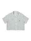 Tokotoco Striped Shirt GREEN WOMAN M3322PTS51GRN - MALBON GOLF - BALAAN 1