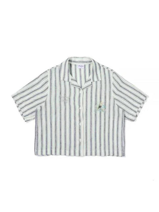 Tokotoco Striped Shirt GREEN WOMAN M3322PTS51GRN - MALBON GOLF - BALAAN 1