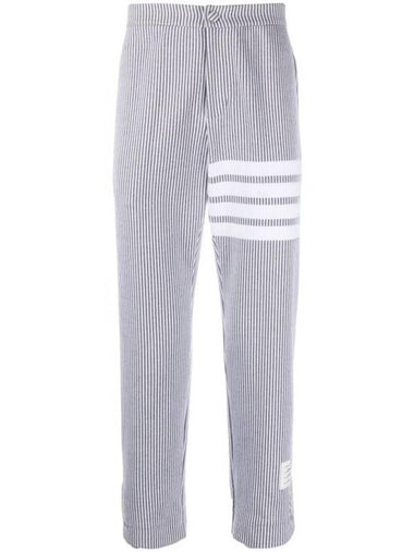 Seersucker Loopback 4 Button Vent Straight Pants Light Grey - THOM BROWNE - BALAAN 1